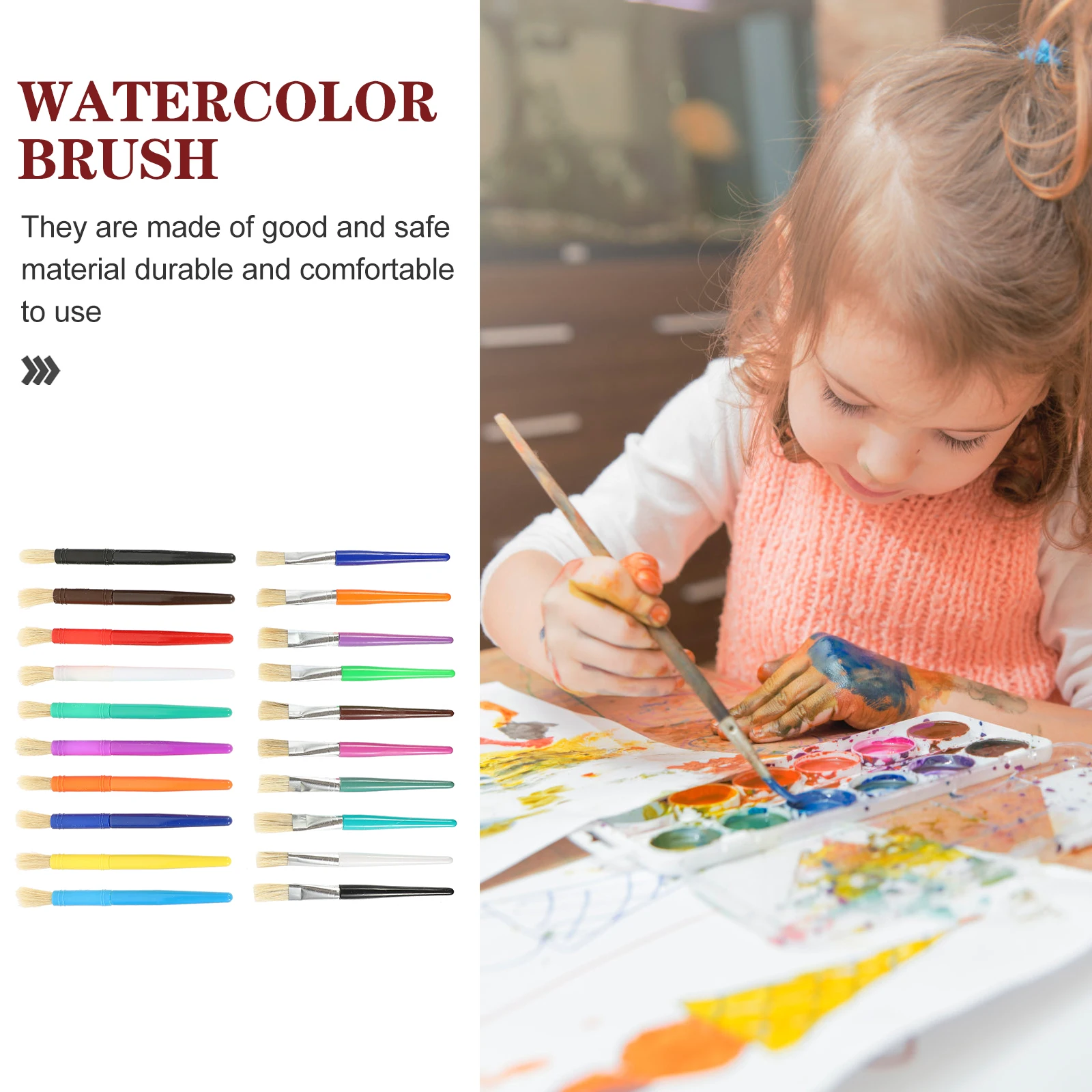 

20 Pcs Paint Brush Oil Painting Set Brushes Water Color Miniature Watercolor Child