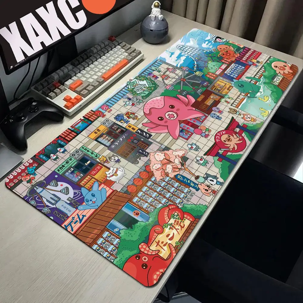 

Japan Anime Deskmat Office Mat Kawaii Octopus Gaming Mousepad Company Laptop Gamer Carpet Mousepad Mechanical Keyboard Mouse Mat