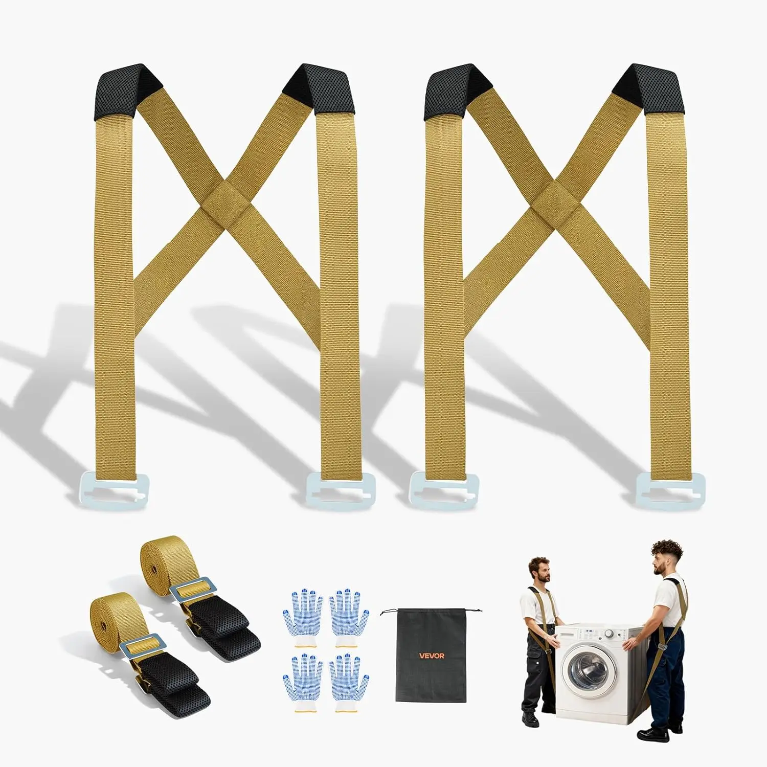 

Ремни для подъема грузов на двоих, выдерживают до 450 кг, легко перемещают мебель, бытовую технику, матрасы.