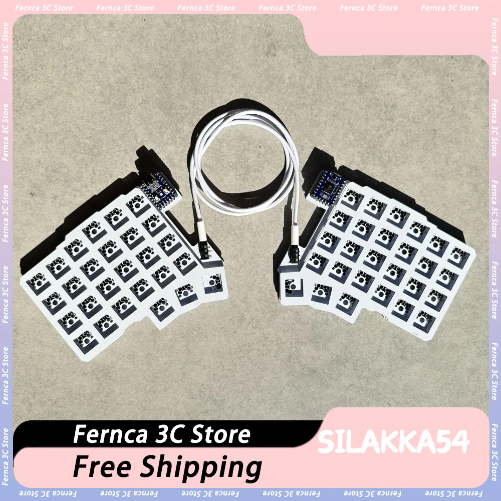 Silakka54 Split Keyboard Wired Support QMK/VIAL Gamer Keyboard Hot Swap Ergonomics RP2040zero PC Accessories Customized Gifts