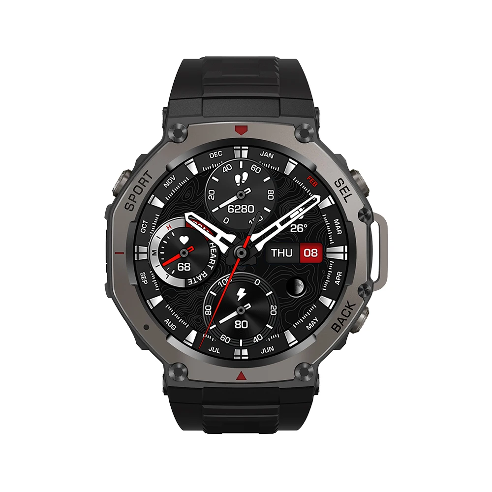 Reloj inteligente DM58 con llamada Bluetooth, 1,43 pulgadas, AMOLED, posicionamiento GPS, brújula de seguimiento de actividad física al aire libre, batería de 500mAh, resistente al agua 5ATM