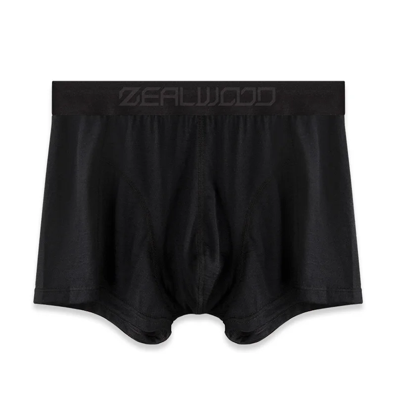 ZEALWOOD 17.5μm Merino Wool Tencel Underpants Men's Breathable Boxers Sports Cool Underwear Quick Drying Fitness Shorts Soft