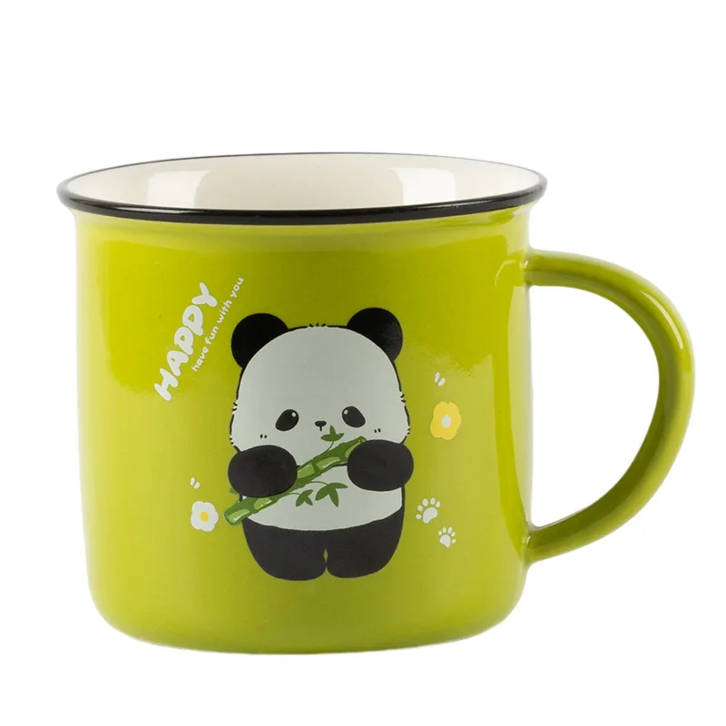 

Creative and Cute Panda Mug Female Household Ceramic Cup Couple Tea Cup Large Capacity Coffee Breakfast Cup Home Accessories