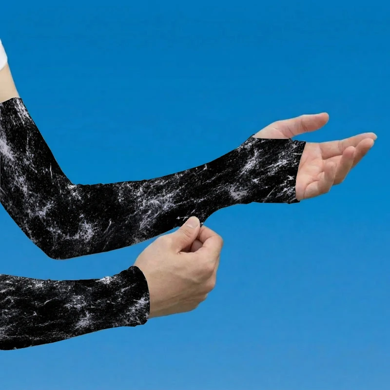 1Pair Unisex Ice Sleeve Arm Cover Dark Night Flowing Light Texture Mysterious And Deep Suitable for Running Fishing Riding
