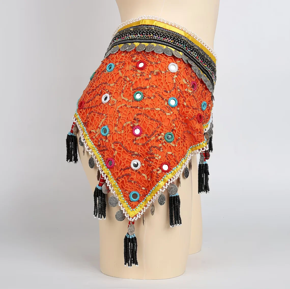 Tribal Belly Dance Waist Belt Adjustable Belly Chain Gypsy Dance Coins Hip Scarf Swag Tribal Belts