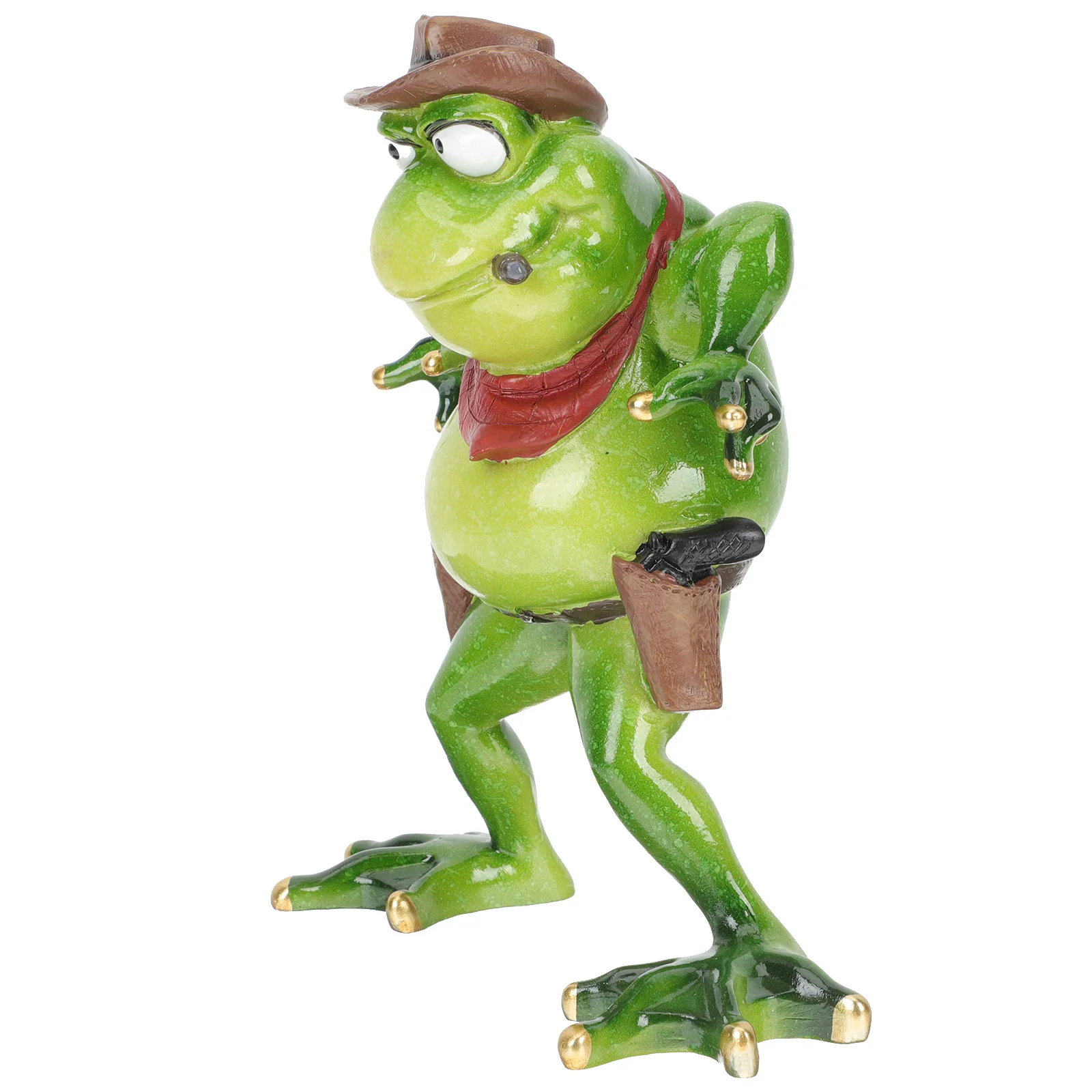 

Cartoon Resin Frog Statue Desktop Garden Decoration Hand-Painted Outdoor Ornament for Lawn Balcony Pond Frog Ornament