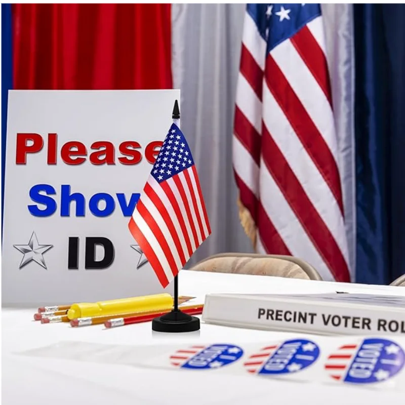 14x21 سنتيمتر مكتب مكتب علم الولايات المتحدة الأمريكية الولايات المتحدة الأمريكية راية الأمريكية البوليستر القياسية معلقة العلم #3