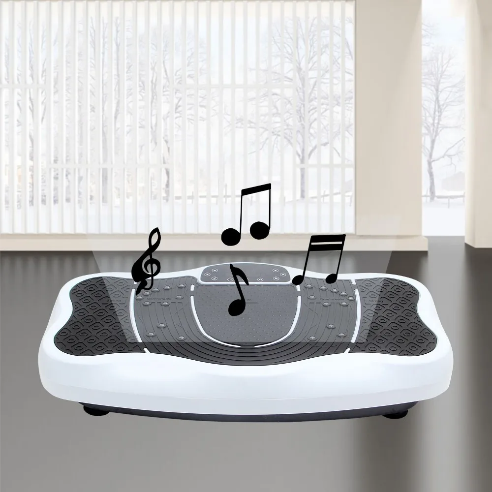 Ultrathin Mini Dual Motor Crazy Fitness Massager Power Vibration Plate With Music Speakerpromote sales
