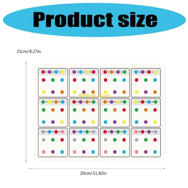 C90C 6 Pcs Childrens Attention Development Activity Cards Learning Tool For Color Recognition And Cognition