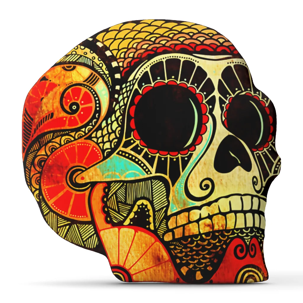 day of the dead Grunge Skull Funny Pillow Cushion Irregular Stuffed Throw Pillow Home Decor Gift Sofa Bed
