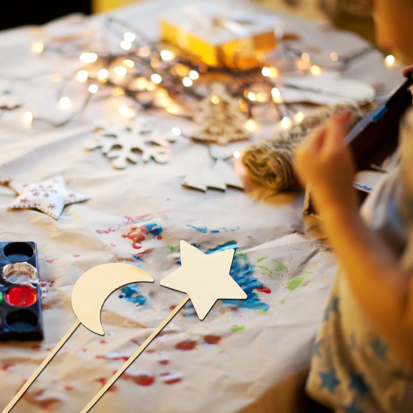 12本入り 木製妖精の杖 エンジェルコスプレデコレーション DIYパーティー小道具 子供の想像力を育む木製の杖 パーティー用杖 DIYスティック