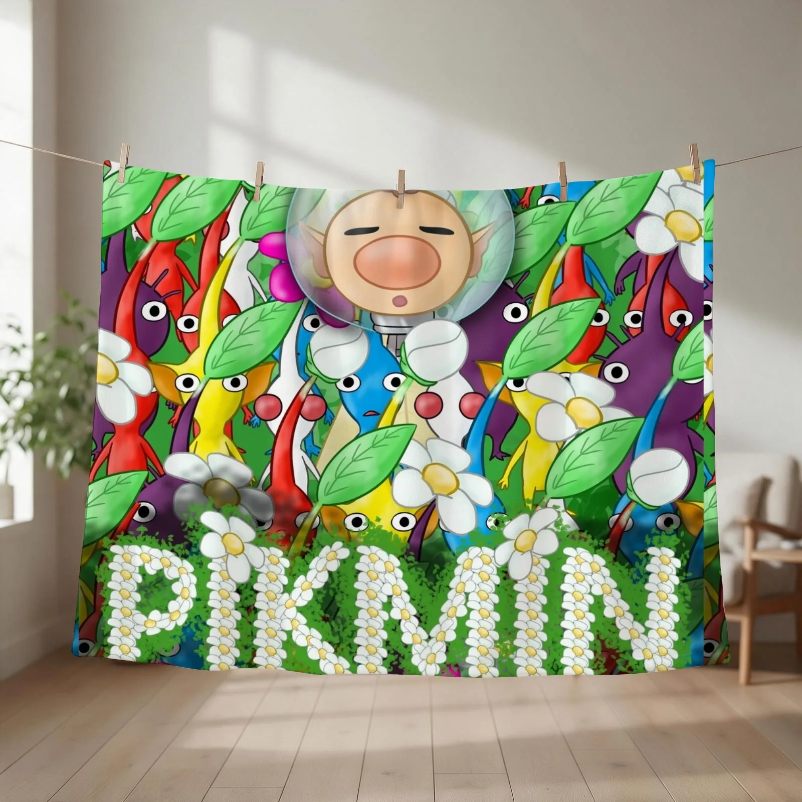 PIKMIN - Crowded Olimar Throw Blanket Tourist Decoratives Beautifuls Flannels Blankets