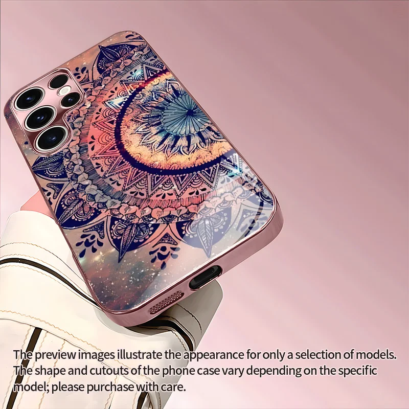 Mantra pattern wallpaper design, electroplated powder, specially designed for Samsung S26, S25, S24, S23, S22, S21, S20, NOTE20