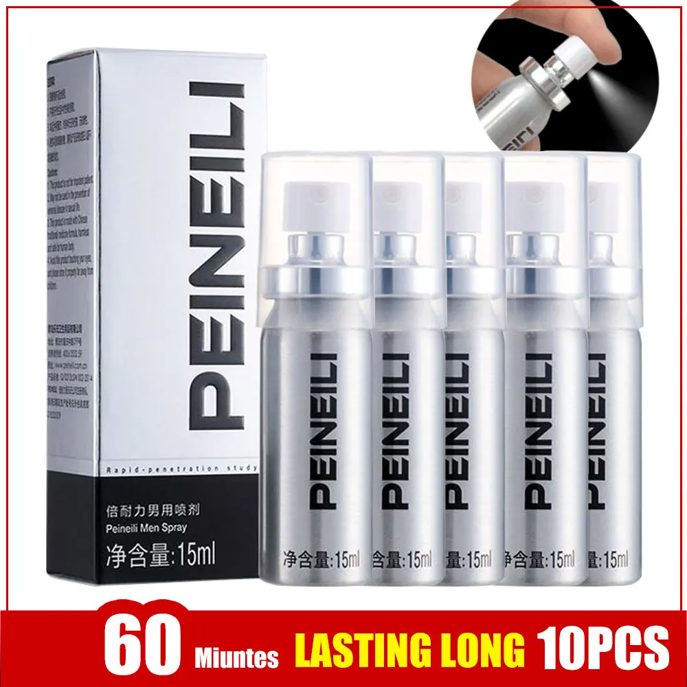 10PCS Peineili Sex Delay Spray for Men Male External Use Anti Premature Ejaculation Prolong 60 Minutes SEX Penis Enlargment Pill