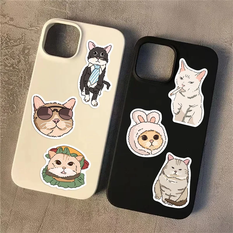 10/30/50PCS Cartoon Raar Kat PVC Sticker Esthetische Decoratie Scrapbooking Benodigdheden DIY Hand Accounting voor kinderen