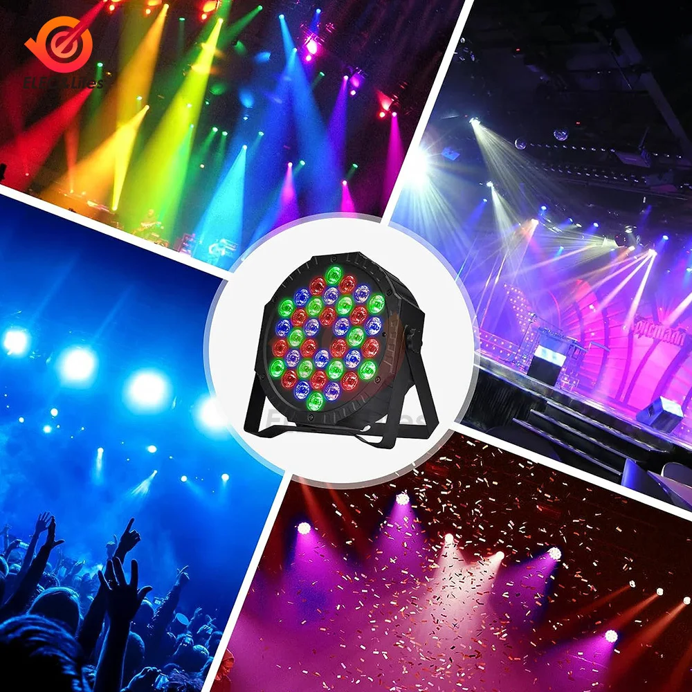 36 LED المرحلة كامل اللون شقة الاسمية تأثير الإضاءة RGB 3 في 1 DMX 512 DJ ديسكو حفلة عطلة عيد الميلاد بار نادي الزفاف تظهر الضوء