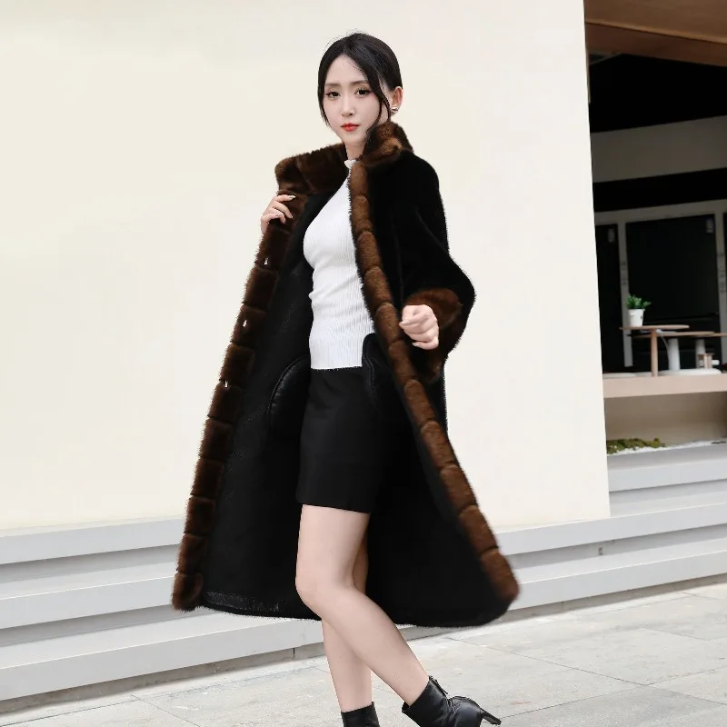 Nieuw herfst- en winterjasje van los warm namaakbont met nieuw Chinees ontwerp, gepersonaliseerde bontkraag, must-have voor stadsmeisjes