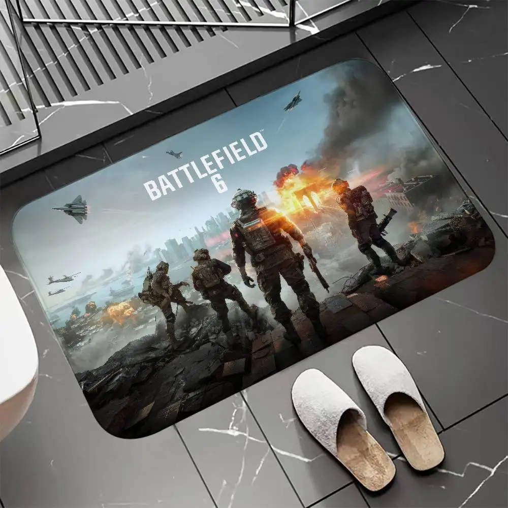 

Game B-Battlefield 6 Floor Mat Entrance Doormat Bath Mats Non-slip Mat Carpets Carpet Entrance of House Custom Kitchen