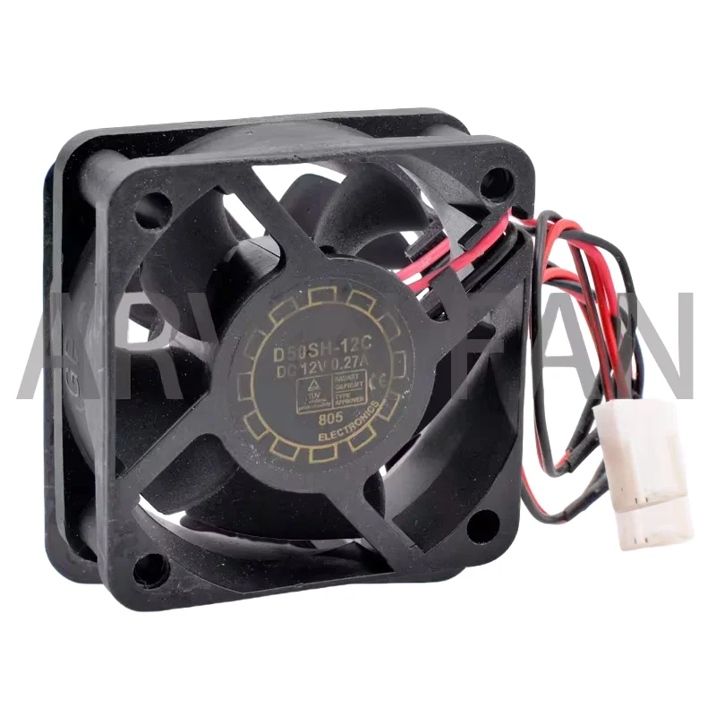 Ventilador de Grande Volume Adequado para Transformadores de Potência, D50SH-12C, 5cm, 50mm, 50x50x20mm, DC12V, 0.27A