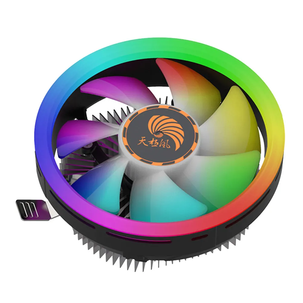 

12Cm Rgb LED CPU Air Cooler Fan Ultra Quiet High Airflow Detachable Blades Pure Aluminum Heat Sink for Lga1151 1150 1155 1156
