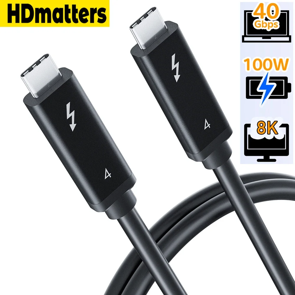 Certified Thunderbolt 4 cable 8K 60Hz 40Gbps PD 100W Thunderbolt 3 USB ...