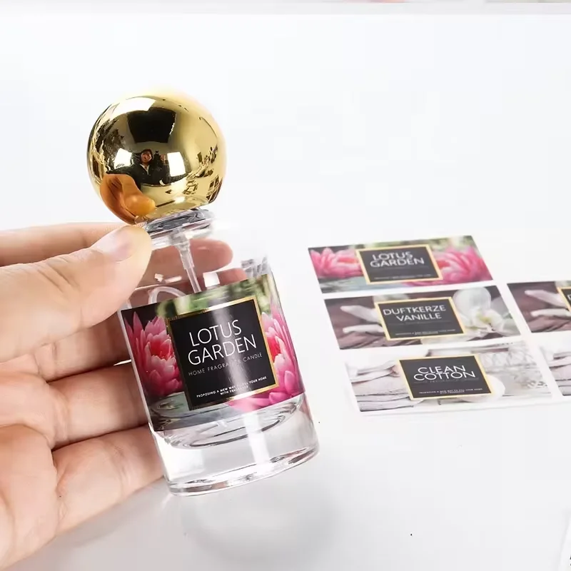 Hot Foil Stamping Label｜Custom Metallic Vinyl Sticker｜Oval Logo Printing for Essential Oil Bottles & Perfume Vials