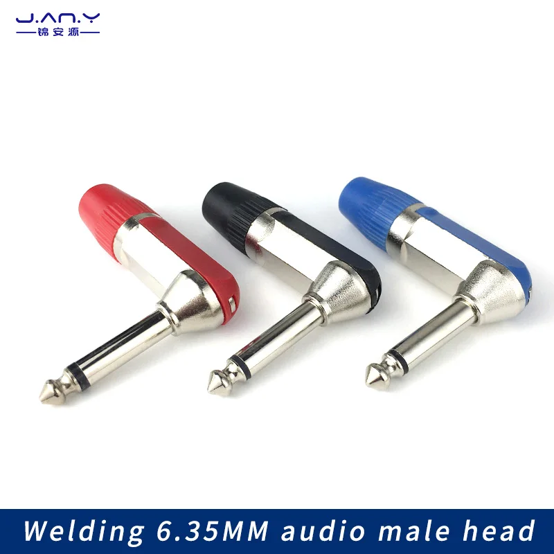 

L-type 6.35mm single channel curved plug, large 2-core 6.5 audio extension wiring, welding terminal, 90 degree right angle