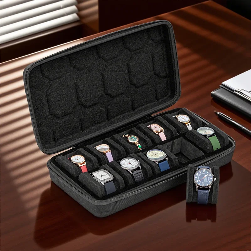 Travel Watch Box Organizer Portable Waterproof Watch Storage Box Travel Watch Carrying Case Smart Watches Men & Women Gift Box
