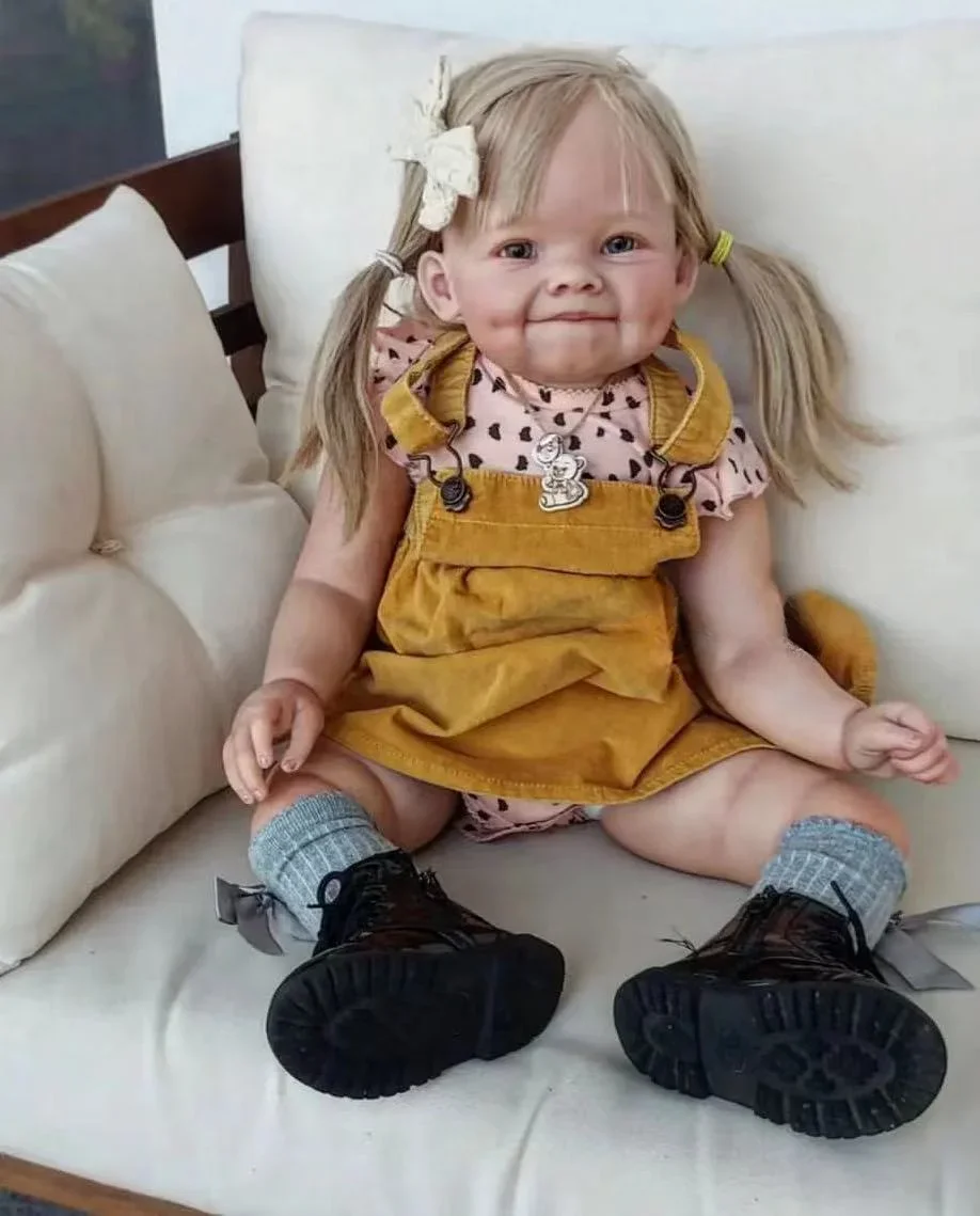 Customized Limited Supply  28inch Reborn Baby Doll Raya With Hand-Rooted Blond Hair Already Finished Doll Different Dress