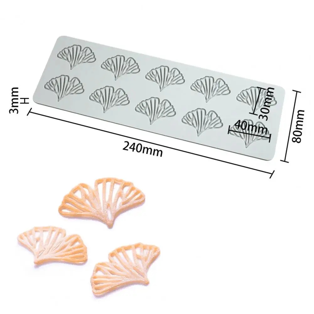 Fondant Silicone Mold Dishwasher Safe Silicone Mold Fondant Lace Silicone Mold Ginkgo Leaf Artistic Confection Decoration Tool