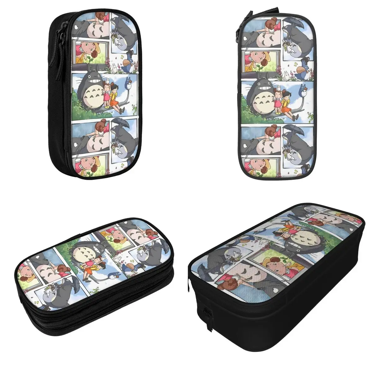 T-TotoroS Film Pencil Cases Cute Cartoon Anime Pen Box Bag for Student Large Storage Students School Zipper Pencilcases