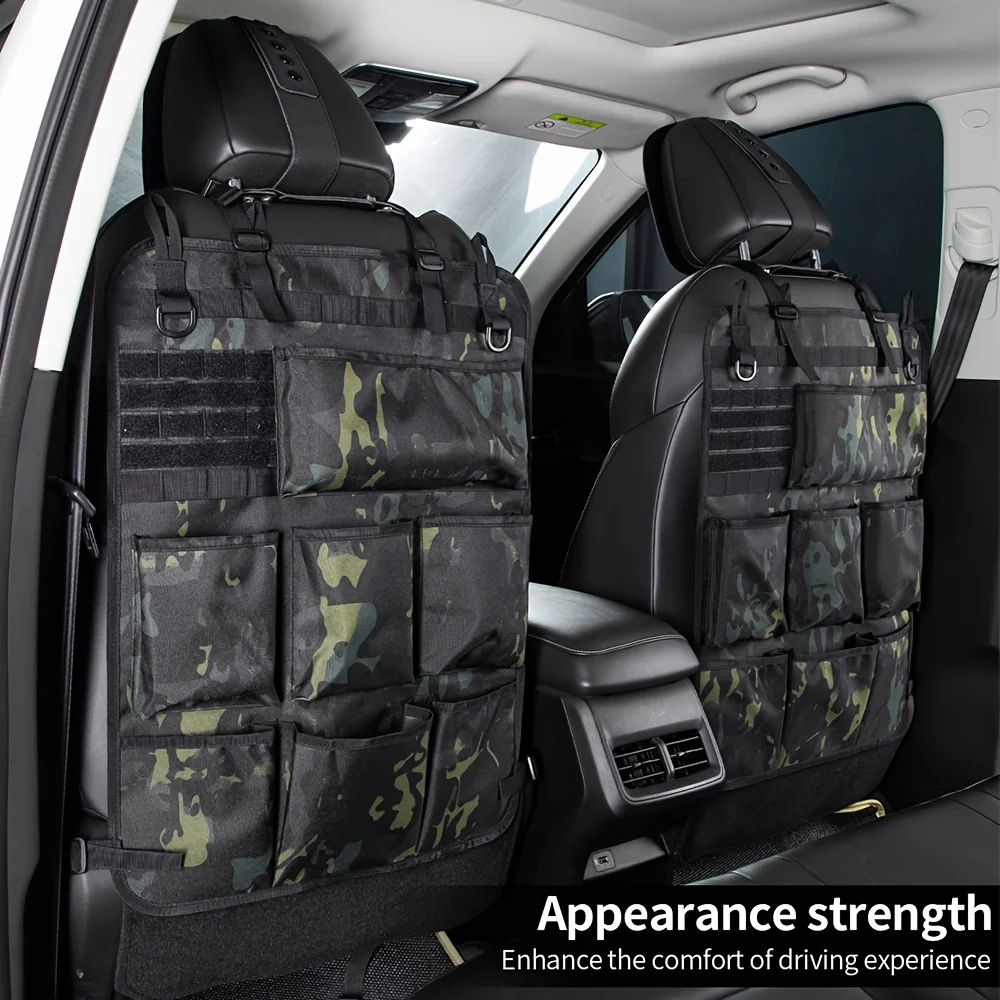 Tactical Camouflage Car Seat Backrest Storage Bag Hanging Organizer Vehicle Interior Accessory Space Saver Hanging Pouch