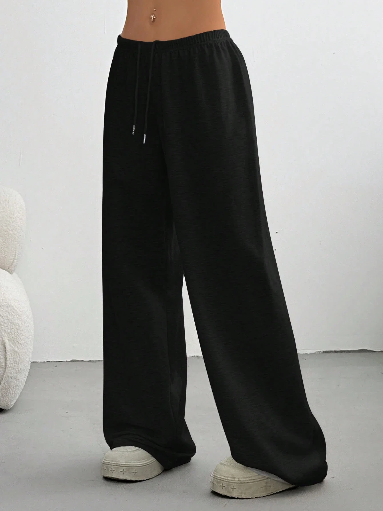 

Широкие спортивные брюки с завязками на талии, свободного кроя, повседневные, для женщин