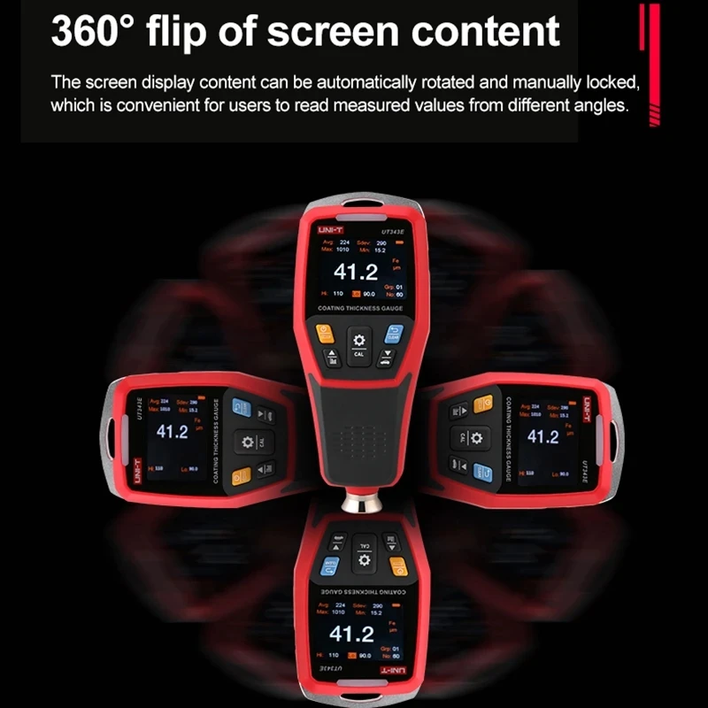 Imagem -03 - Uni-t Revestimento Espessura Medidor Ut343e 02000µm Car Film Paint Espessura Tester Tela Tft com Bluetooth