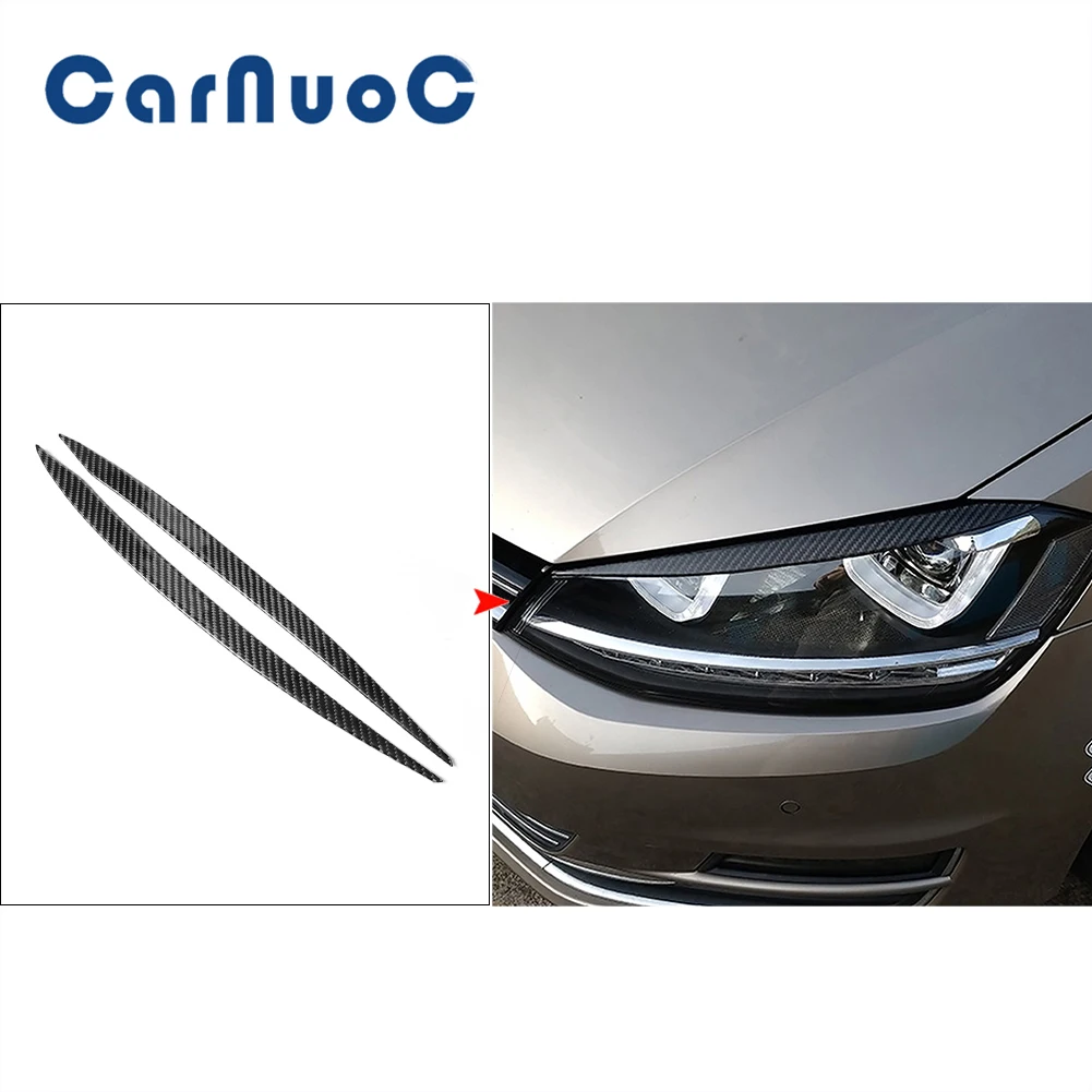 

Car Carbon Fiber Interior Stickers For Volkswagen Golf 7 MK7 2014 2015 2016 2017 2018 2019 Headlamp Eyebrow Trim Accessories