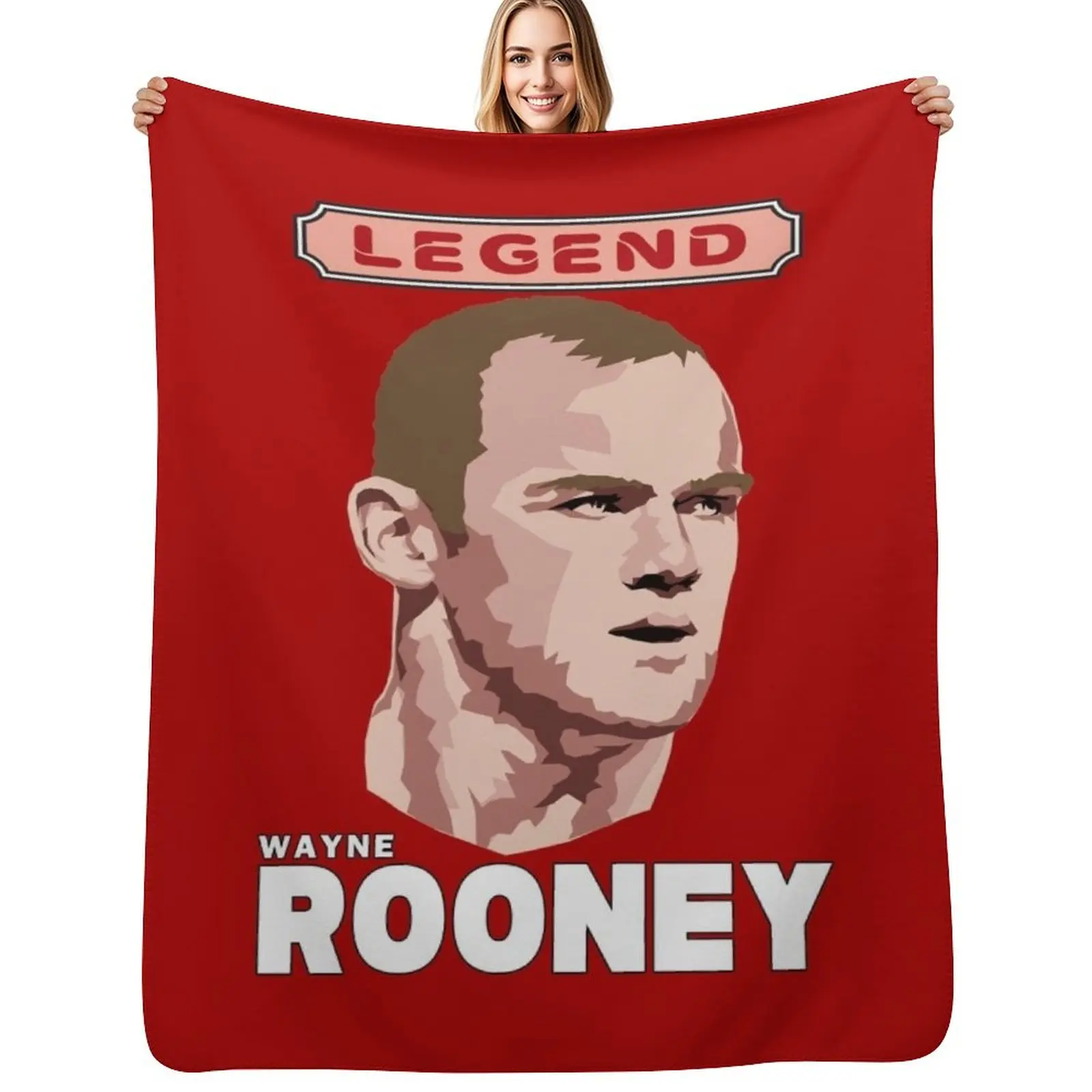 Wayne Rooney - Manta con diseño de leyenda del fútbol, ​​manta ligera y transpirable para adultos y niños
