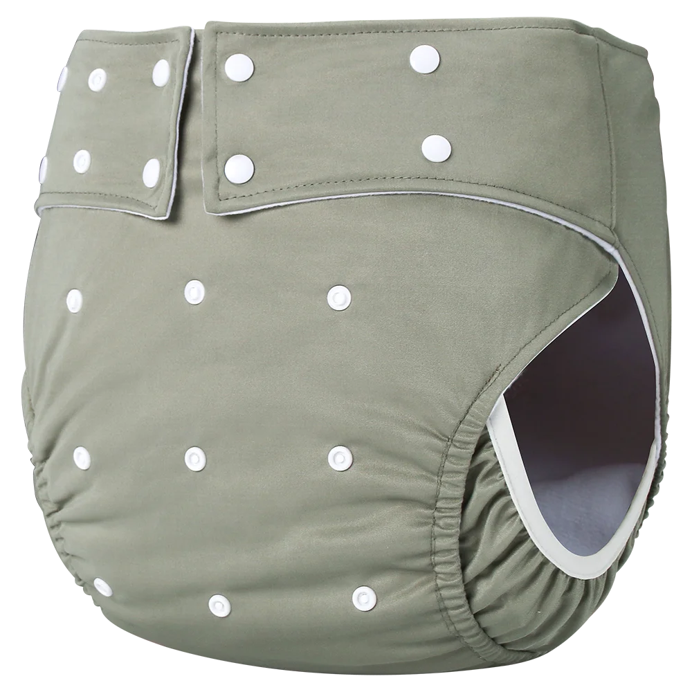 AIO Pantalones de incontinencia para adultos ajustables unisex - Pañales de tela lavables impermeables fáciles de usar |   Pañales de tela emparejados con pañales