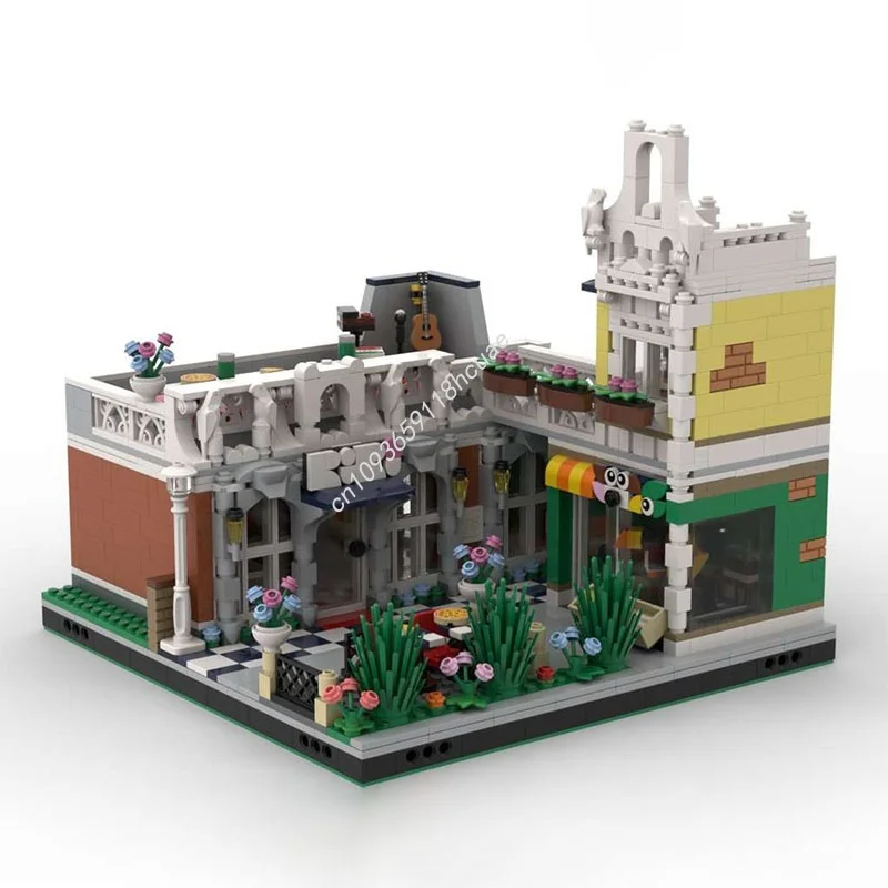 

1813pcs MOC Restaurant Pet Store Modulared Model Building blocks Christmas gift Construction toys Assemble DIY Brick Birthday