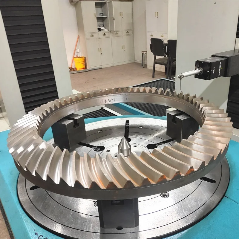 20CrMnMo Mining Cone Crusher Gear Teeth Grinding Forging Steel Big Spiral Bevel Gear