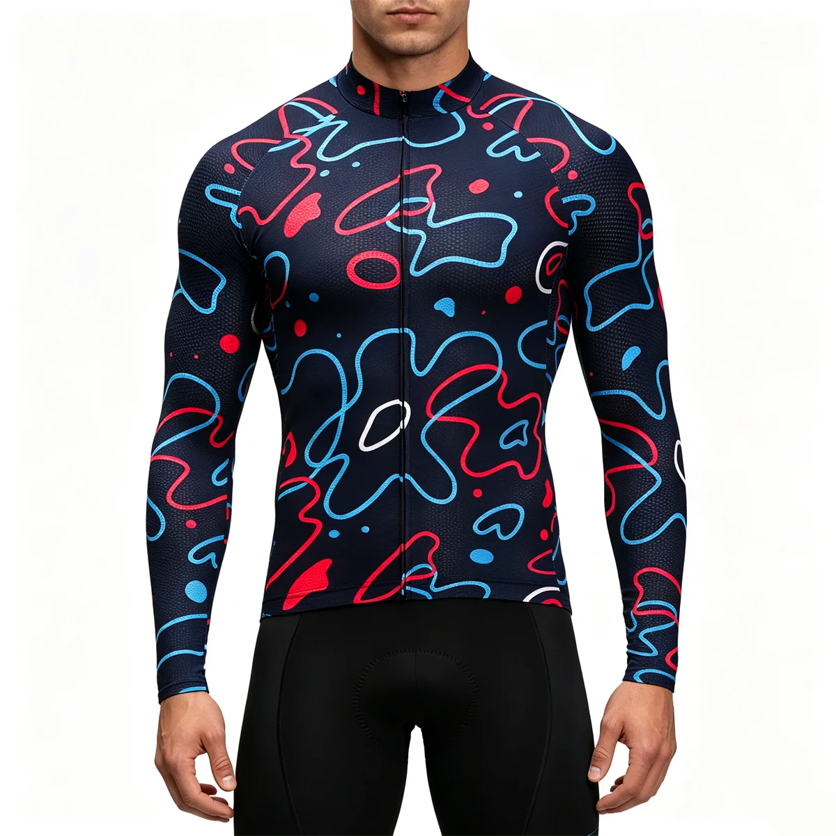 2027 Winter Herren-Radtrikot-Set, warmes Fleece-Radtrikot-Set, Triathlon-Mountainbike-Langarm-Radbekleidung – Detail 12