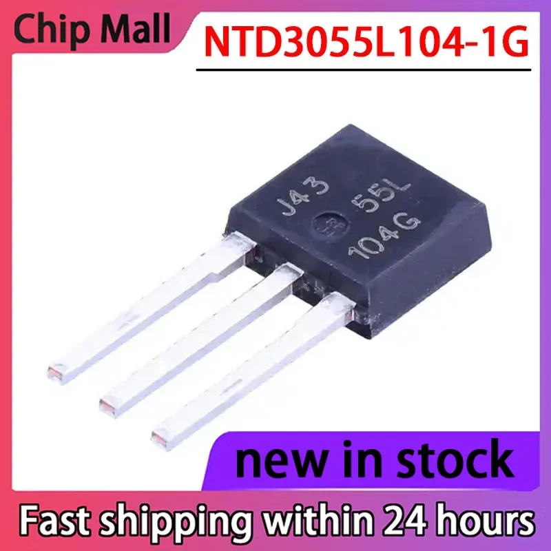 10PCS New NTD3055L104-1G 55L104G TO251 N-channel MOS Field-effect Transistor 60V/12A