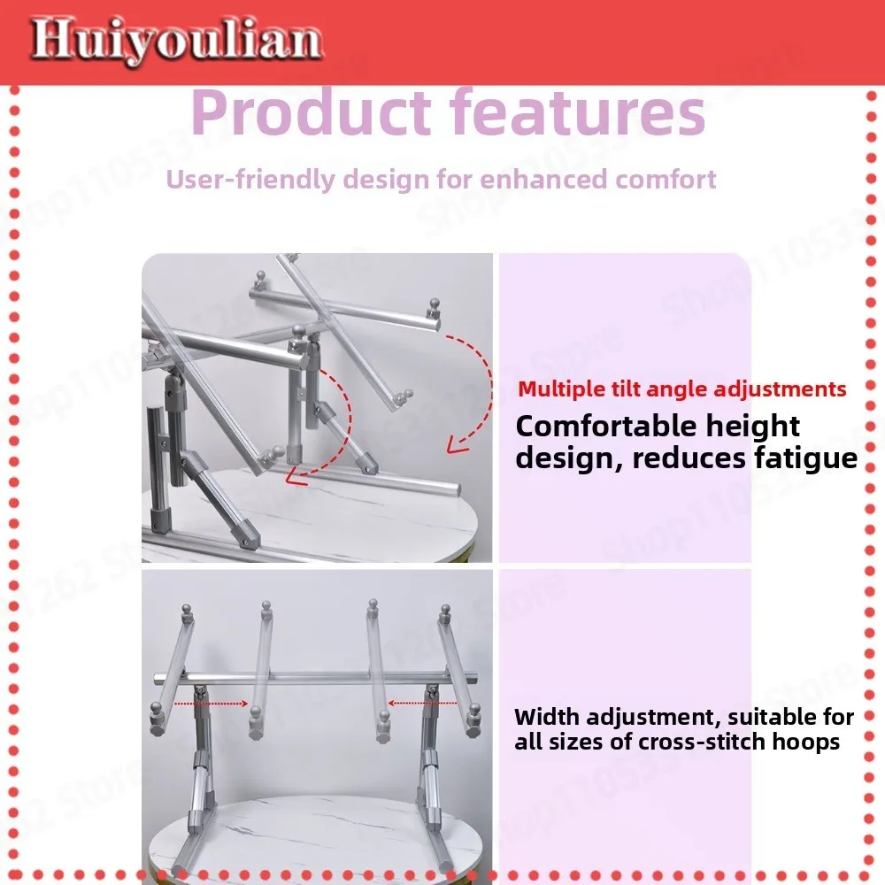 Upgraded Heavy Duty Adjustable Aluminum Alloy Cross Stitch Floor Stand with Ratchet Frame for Embroidery Needlework