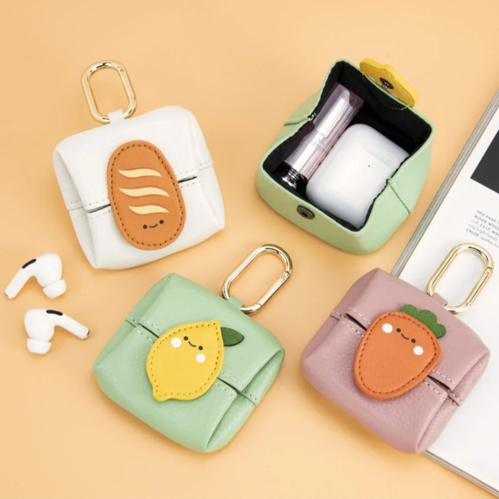 Universal Kawaii Fruit Mini Key Bag Zodiac Snake Pendant Car Key Pouch Portable High-end Pocket Keychain Case Earphone Bag