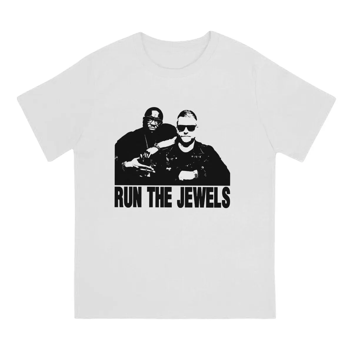 Run The Jewels Band Creative TShirt for Men Together Round Neck Basic T Shirt Hip Hop Birthday Gifts Streetwear