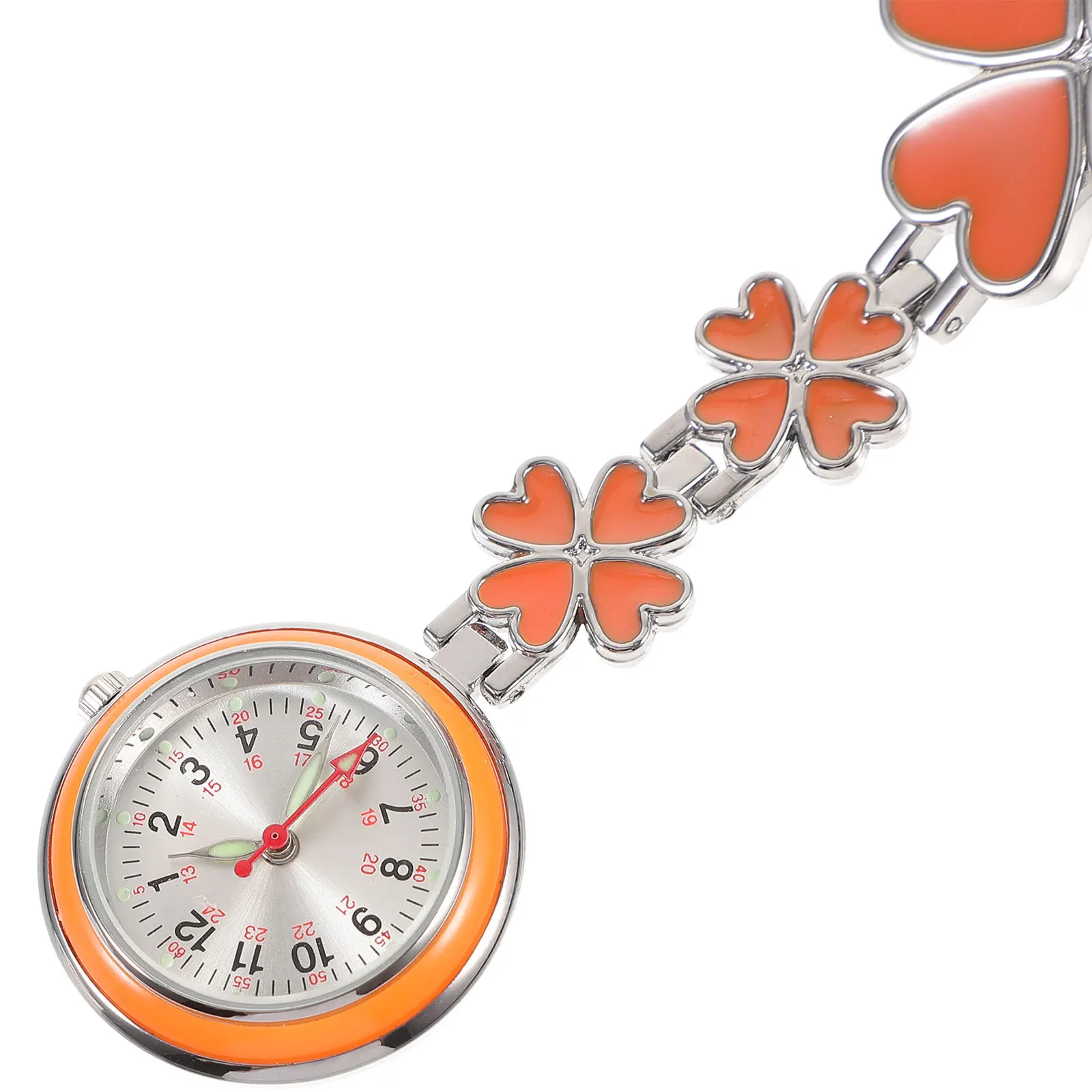 مشبك ساعة ممرضة بنمط وردي معلق للنساء لطلاب المرضعات حقيبة ظهر موحدة خفيفة الوزن وقت الامتحان