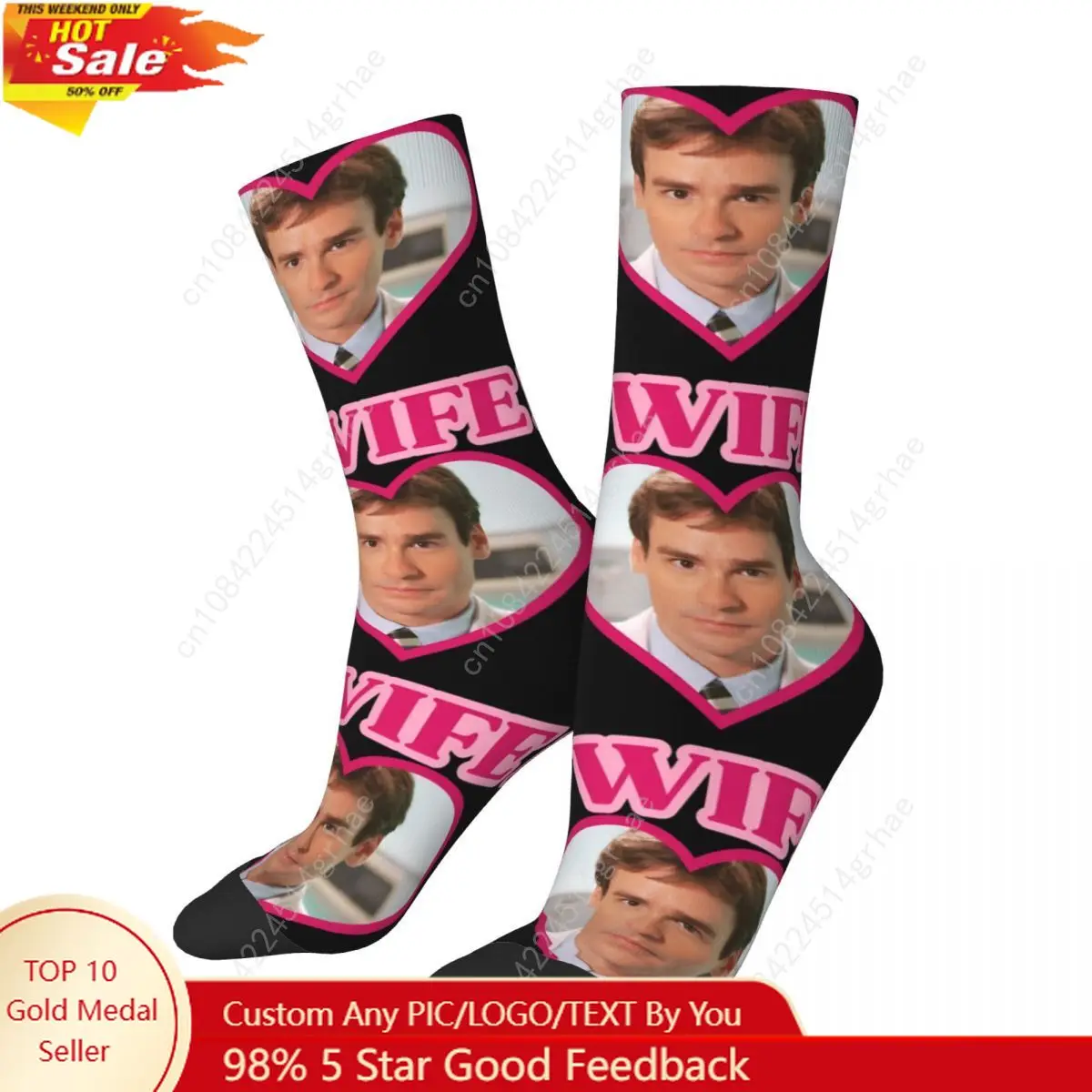 Men's Socks I Love James Wilson House MD Stockings Winter Casual Quality Socks Printed Outdoor Sports Non-Slip Socks