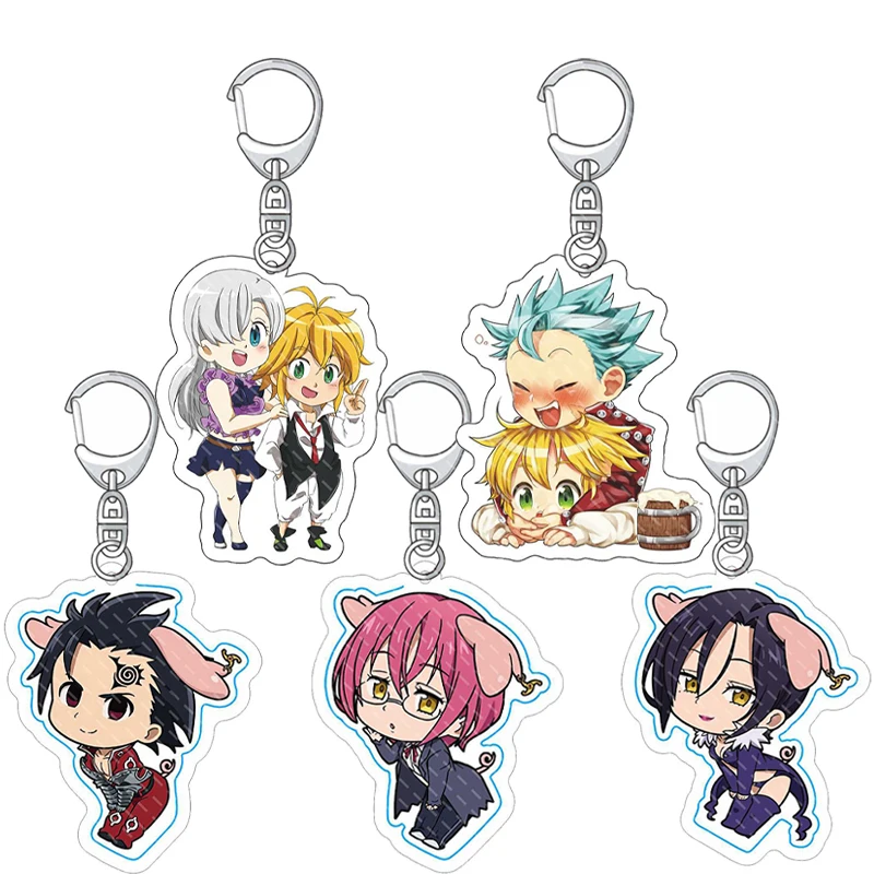 55MM Anime Dragon's Sin of Wrath Figur Meliodas Elizabeth Liones Gowthe Zeldris Diane Merlin Acryl Schlüsselanhänger Kawaii ‌   Geschenke