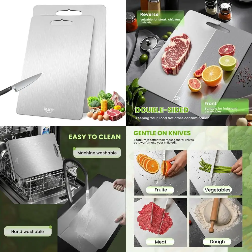 

Двусторонние разделочные доски из чистого титана — прочные, легко чистящиеся для использования на кухне, пищевые поверхности