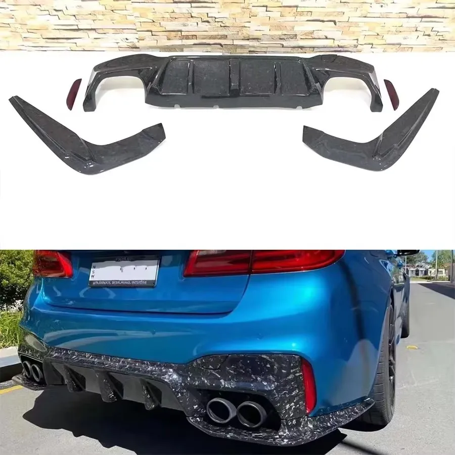 For BMW 5 Series M5 F90 G30 G38 3D Style Carbon Fiber Back lip Car Rear Bumper Diffuser Rear Splitters Spoiler Back lip Body Kit