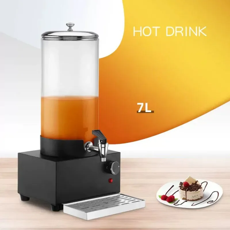 Commercial Stainless Steel Beverage Dispenser, Single Tank Insulated Milk Juice Dispenser with Tap, Buffet Hot Cold Drink Warmer 6